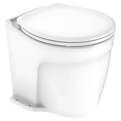 SEAFLO 12V Deluxe Flush Fresh Water Electric Marine Toilet White