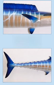 FENGSHUI-CAISHEN 53" Angelfish Replica Wall Mount Decor Blue