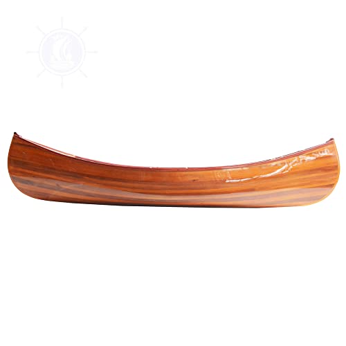 Old Modern Handicrafts 6-Feet Wooden Canoe with Ribs Natural Wood