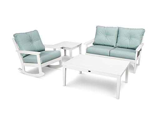 POLYWOOD® Vineyard Deep Seating Set, White/Spa