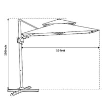 EAST OAK 10ft Square Patio Umbrella Tan