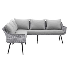 Modway EEI-4658-GRY-GRY Endeavor Patio Sofa, Gray Gray