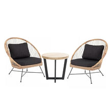 KPHYMOD 3 Pieces Outdoor Patio Furniture Sets, Manual Weaving PE Wicker Rattan Balcony Conversation Sets with Cushion and Table (Size : Style B)