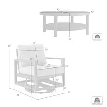 Armen Living Grand Modern Outdoor Patio Conversation Seating Set 5 Piece Black