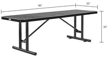 Global Industrial 8'L Rectangular Steel Dining Table, Expanded Metal, Black
