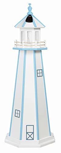 4' Standard White and Powder Blue Hybrid Lighthouse, Standard Lighting