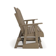 Benjara BM315940 Sami 67 Inch Outdoor Adirondack Glider Loveseat, Dropdown Cupholders, Brown