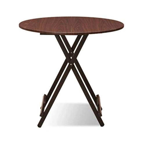 MVUYO Folding Table，Patio Round Folding Bistro Table,Outdoor Portable Dining Table, Wooden Footing Frame(E)