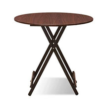 MVUYO Folding Table，Patio Round Folding Bistro Table,Outdoor Portable Dining Table, Wooden Footing Frame(E)