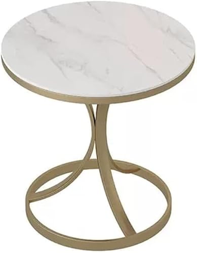 AtEEco Rock Slab Side Table Small Coffee Table Marble Living Room Sofa Corner Table Balcony Small Round Table Sideboard (Color : D, Size : 55 * 45cm)