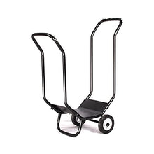 DJVHSRI Firewood Rack Outdoor Indoor Movable Firewood Trailer Structure Fireplace Firewood Holder Holder Metal Frame Black Wrought Iron Storage Wooden Frame O,