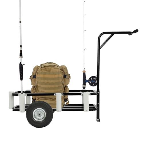 Lortix Heavy Duty Beach Fishing Cart with Large Balloon Wheels 34"X15" Capacity Trolley for Sand Surf & Outdoor Activities Fishing Wagon with Comfortable Handle.