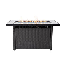 Tirana Propane Fire Pit Table 45" Outdoor Firepit 50,000 BTU Firepits for Outside with Lava Rocks and Removable Lid Metal Fire Pit Outdoor Fireplace Propane Fire Pits for Outside CSA Certified