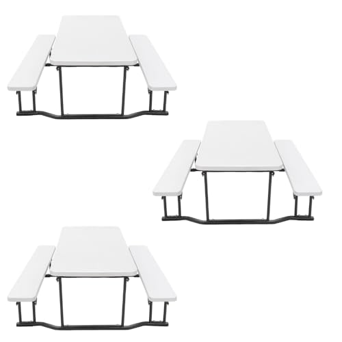 New Home Era Premium 6ft Folding Picnic Table – Heavy-Duty Portable Outdoor Table with Benches | Large Folding Adult Picnic Table for 8 | Backyard, Camping, Patio & Outdoor Gatherings (Pack of 3)