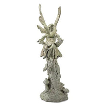 Napco Imports Resin Stone Kissing Fairy Statue with Greenish Finish 14101