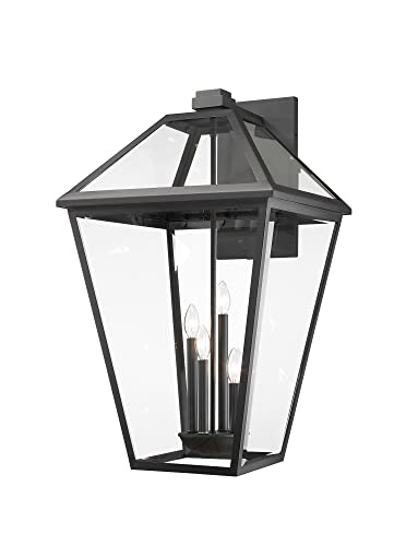 Z-Lite 579XLX-BK Talbot Outdoor Wall Sconce, 4-Light 240 Total Watts, Black