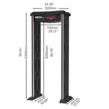 Walk Through Metal Detector, MegaDetector® 6-Zone IP65 Outdoor Black Gate