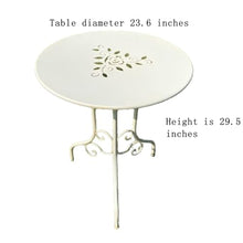 FENOKD Patio Table Set Garden Decor Outdoor Garden Furniture Iron Material Bistro Side Table 23.6 Inch White (White)