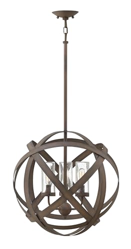 Hinkley Carson Medium Outdoor Pendant w/Lumiglo Bulbs, Vintage Iron
