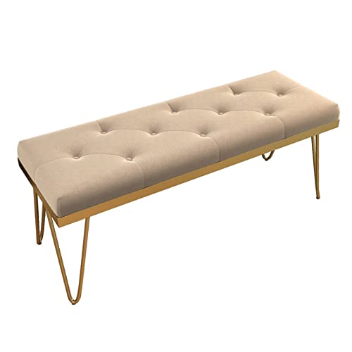 Footstools / Ottomans Shoe Stool Storage Bench Upholstered Bedroom Bedside Bench Velvet Footrest for Entrance Hallway Living Room Bedroom living Room Corridor Bench Shoe Stool ( Color : Brass , Size :