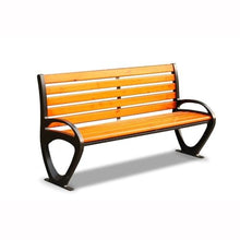 TGBHM Outdoor Bench Park Outdoor Bench Aluminum Chair Legs Wooden Seat Bench Double Rest Backrest Bench Garden Bench,
