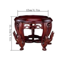 WOAITIANTIAN Vase Stand Round Wood Base Crafts Strange Stone Vases Bonsai Decorations Pedestal(Large)