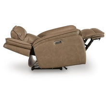 Benzara Glenn Power Recliner Chair with Adjustable Headrest, USB Port, Brown Leather