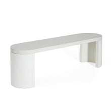 Christopher Knight Home Vex Set of 2 Concrete Outdoor Bench with Modern White Terrazzo Effect, Outdoor Dining Chairs, Oval Garden Bench with Pedestal Base, Extra Seating for Patio/Balcony, White