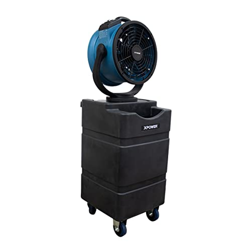 XPOWER FM-88WK2 Multi-Purpose Oscillating Misting Fan With Built-In Water Pump And WT-90 Mobile Water Reservoir