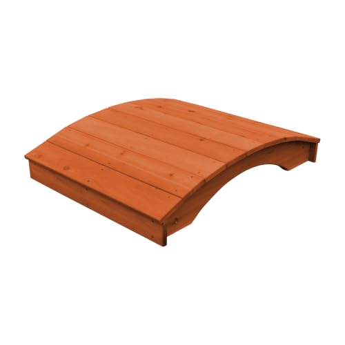 Keystone Amish Co. Cedar Plank Garden Bridge, 3' x 6', Redwood Stain