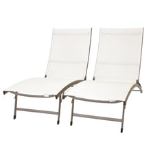 Vivere Clearwater 6 Position Aluminum Stackable Lounger Set with Wheels, Made with Premium Durable Outdoor Fabric - 265 Lb Capacity (Pearl)