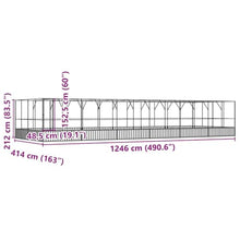 Makastle Bird Easy Assembly Aviary with Extension, 490.6" x 163" x 83.5", Silver and Anthracite, Galvanized Steel, Outdoor, 1-Level