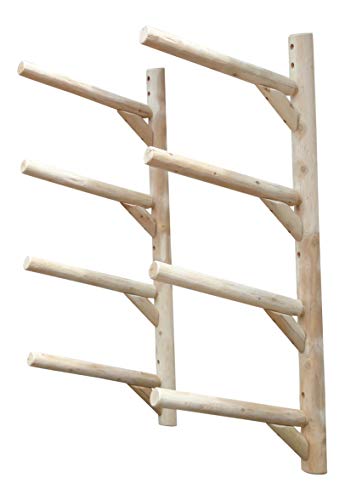 Log Kayak Rack 4-Place Kayak/SUP Wall-Mounted Rack Canyon Brown