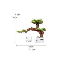 Fake Plants Artificial Bonsai Tree 21.6in Large Luohan Pine Fake Bonsai Plant Interior Decor Simulation Welcome Pine Bonsai Trees Ceramic Vase Bonsai Tree