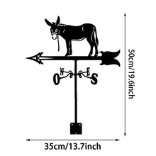 Animal Metal Weather Vane Donkey Stainless Steel Weathervane Hollow Wind Direction Indicator with Anti-Rust Coating for Garden Farm Decor Courtyard Decorative (Style 5) (Style 1)