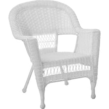Jeco Wicker Patio Chairs - Set of 2 Outdoor Resin Wicker Chairs White