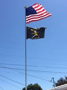 Telepole 17' Sectional Flagpole, 2.75" Base Diameter, 7000-T8 Aluminum, 15 Year Warranty, Heavy Duty Flagpole with Rope, Made in USA