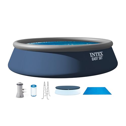 INTEX Easy Set 15ft x 42in Inflatable Ring Above Ground Pool Set w/Pump