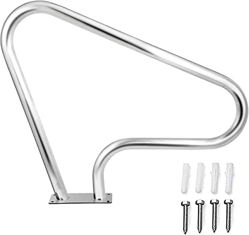 Pool Handrail Handle Grab Rails Swimming Stainless Steel Pool Railing, 39"x31.9" Humanized Swimming Pool Handrail with Complete Mounting Accessories