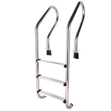 Swimming Pool Ladder pre-Embedded Stainless Steel Water Park Ladder with 3 Non-Slip Steps Underground Swimming Pool Ladder/Silver / 54cm (Silver 54cm)