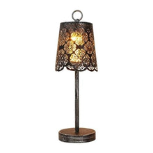 WOAITIANTIAN Desk Lamps Rechargeable Vintage Iron Openwork Table Lamp for Indoor & Outdoor Ambient Lighting
