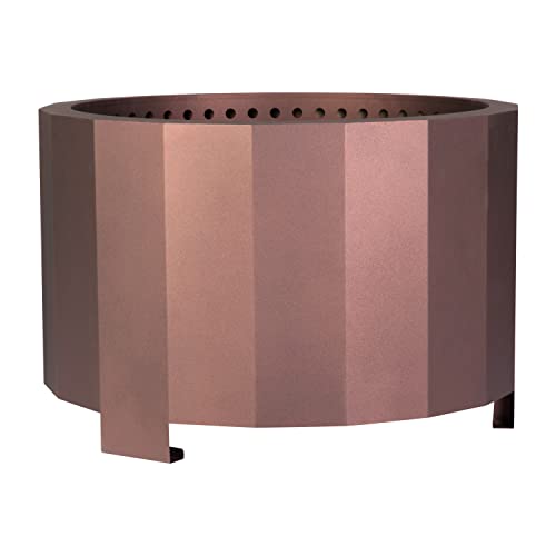 Taylor & Logan Zephyr 27 inch Smokeless Outdoor Firepit, Natural Wood Burning Portable Fire Pit With Waterproof Cover, Black