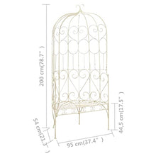 vidaXL Patio Bench 37.4" Iron Antique White