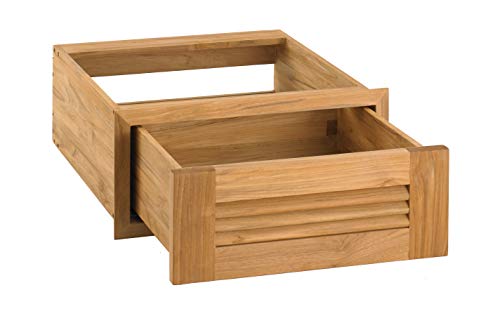 Pacific Teak Louver 18-Inch Teak Wood Single Access Drawer - UD1-18L
