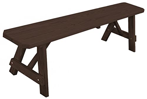 Furniture Barn USA Pressure Treated Pine 6' Traditional Bench, Walnut Stain