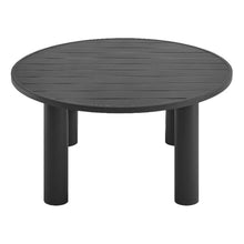 Modway Nautica 60 Inch Round Metal Outdoor Patio Dining Table in Graphite – Weather-Resistant Outdoor Dining Table for Patio, Balcony, and Garden – Modern Outdoor Dining Table for 4 People
