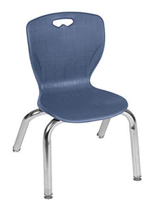 Regency Kee Height Adjustable Classroom Table Set with 12" Andy Chairs Mahogany/Navy