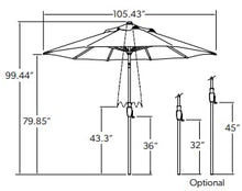 Treasure Garden 9ft Patio Umbrella - Outdoor Furniture Market Umbrella – Glide Tilt – Bronze Aluminum Frame (O'bravia2, Khaki)