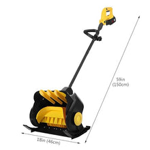 Electric Snow Shovel with Double Handle, Brushless Snow Blower, Battery Powered Snow Thrower, Adjustable Throwing Angle, Ideal for Driveway and Snow Removal(One Batteries)