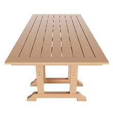 WO Outdoor Adirondack Dining Chair Table 7 PCS Set Retro Aesthetic Furniture for Outside Restaurant Dining, Home, Balcony, Terrace, Lawn, Pool, Deck, Garden (Teak)
